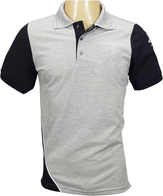 Camisa em piquet com gola polo com recorte lateral